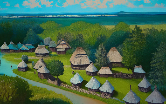 Village gathering and folk music